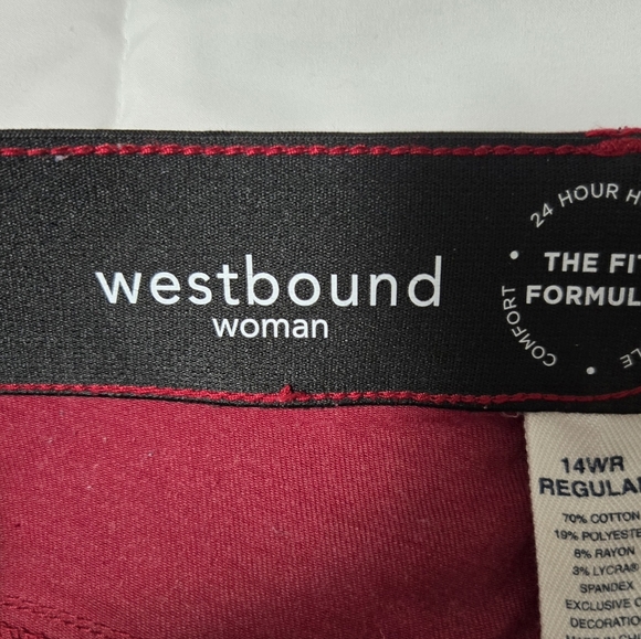 Westbound Woman dark red jeans. 14W - Picture 2 of 11